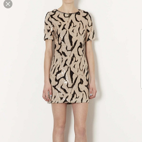 Topshop Sequin Tinsel T-shirt Dress - Picture 1 of 8